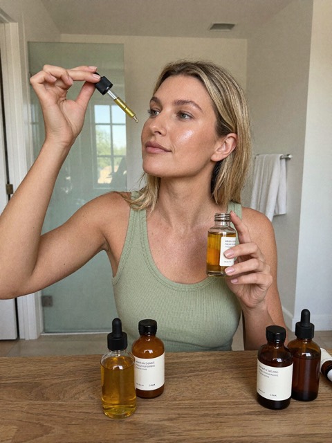 Sloane applying facial oil